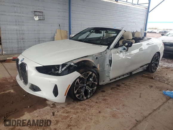 2025 BMW 4 Series 430i with VIN WBA33DB03SCS40361, listed as a Copart auction lot 48397335 with 3,949 mi miles and Salvage title. Bid and sale history available at DreamBid. Image 1.