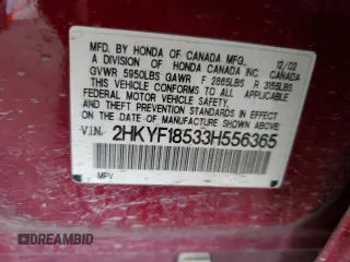 2003 Honda Pilot EX z VIN 2HKYF18533H556365, wystawiony jako Copart lot #48771375 z przebiegiem 114 838 mil mil oraz Szkoda całkowita • Salvage title. Historia ofert i sprzedaży dostępna na DreamBid. Obrazek 13.