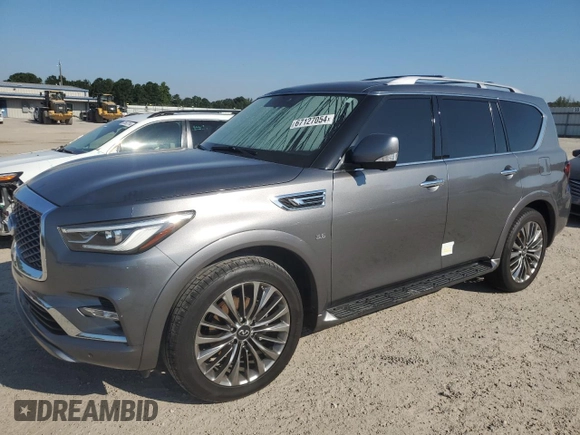 2018 Infiniti QX80 with VIN JN8AZ2NC1J9441260, listed as a Copart auction lot 67127054 with 132,043 mi miles and Salvage Title. Bid and sale history available at carsss.com. Image 1.