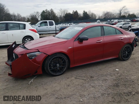2021 Mercedes-Benz CLA 45 AMG with VIN W1K5J5DB5MN175502, listed as a Copart auction lot 45331254 with 21,365 mi miles and Clean Title. Bid and sale history available at DreamBid. Image 1.
