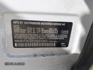2016 BMW X1 xDrive28i z VIN WBXHT3C32G5E51855, wystawiony jako IAAI lot #41634237 z przebiegiem 69 101 mil mil oraz . Historia ofert i sprzedaży dostępna na DreamBid. Obrazek 9.