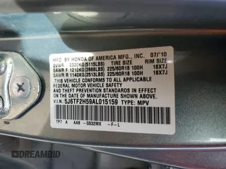 2010 Honda Accord Crosstour EX-L with VIN 5J6TF2H59AL015159, listed as a Copart auction lot 76373294 with 204,990 mi miles and Salvage Title. Bid and sale history available at carsss.com. Image 14.