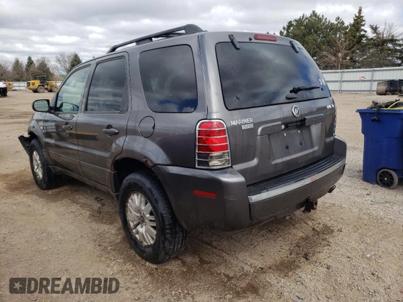 2005 Mercury Mariner Luxury z VIN 4M2YU57185DJ27043, wystawiony jako Copart lot #52980555 z przebiegiem 152 406 mil mil oraz Szkoda całkowita • Salvage title. Historia ofert i sprzedaży dostępna na DreamBid. Obrazek 2.