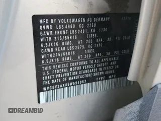 2014 Volkswagen Tiguan S z VIN WVGBV3AX8EW594957, wystawiony jako Copart lot #54565655 z przebiegiem 81 569 mil mil oraz Szkoda całkowita • Salvage title. Historia ofert i sprzedaży dostępna na DreamBid. Obrazek 14.