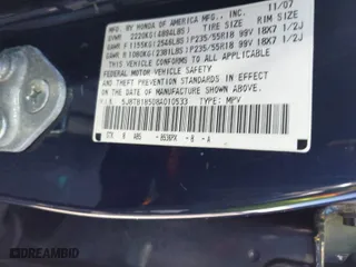 2008 Acura RDX Tech Pkg with VIN 5J8TB18508A010533, listed as a IAAI auction lot 42005281 with 155,772 mi miles. Bid and sale history available at carsss.com. Image 9.