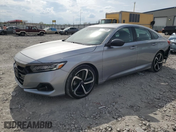 2021 Honda Accord Sport with VIN 1HGCV2F34MA004730, listed as a Copart auction lot 54352655 with 44,412 mi miles and Salvage title. Bid and sale history available at DreamBid. Image 1.