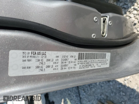 2019 Jeep Compass Trailhawk with VIN 3C4NJDDB9KT668858, listed as a Copart auction lot 58603645 with 74,226 mi miles and Salvage title. Bid and sale history available at DreamBid. Image 13.