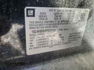 2015 Chevrolet Silverado 3500HD LTZ with VIN 1GC4K0E83FF557114, listed as a Copart auction lot 42821905 with 228,392 mi miles and Salvage Title. Bid and sale history available at DreamBid. Image 12.