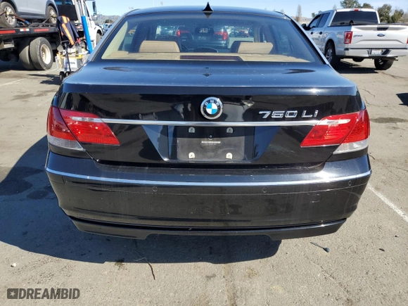 2008 BMW 7 Series 750Li with VIN WBAHN83538DT80446, listed as a Copart auction lot 46480785 with 135,834 mi miles and Clean Title. Bid and sale history available at carsss.com. Image 6.