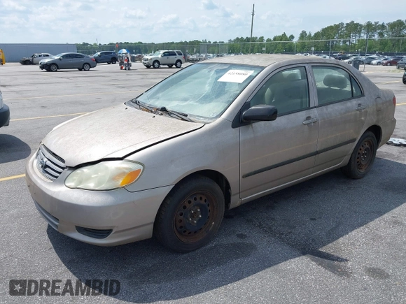 2003 Toyota Corolla CE with VIN 2T1BR32E03C102501, listed as a IAAI auction lot 42158080 with 62,688 mi miles and . Bid and sale history available at DreamBid. Image 2.