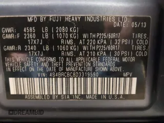 2013 Subaru Outback Premium with VIN 4S4BRCBC8D3319590, listed as a IAAI auction lot 41650396 with 178,882 mi miles and . Bid and sale history available at DreamBid. Image 9.
