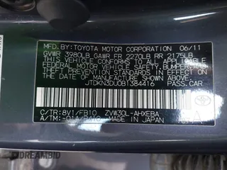 2011 Toyota Prius I with VIN JTDKN3DU0B1384416, listed as a IAAI auction lot 41857530 with 205,979 mi miles. Bid and sale history available at carsss.com. Image 9.