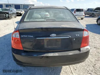 2006 Kia Spectra EX with VIN KNAFE121965264656, listed as a Copart auction lot 69724334 with 101,685 mi miles and Salvage Title. Bid and sale history available at carsss.com. Image 6.