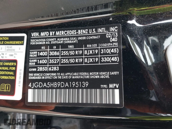 2013 Mercedes-Benz M 350 с VIN 4JGDA5HB9DA195139, выставлен на аукционе IAAI как лот 42156450 с пробегом 74 651 миль миль и . История ставок и продаж доступна на DreamBid. Изображение 9.