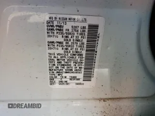 2014 Nissan Murano SL z VIN JN8AZ1MW6EW508593, wystawiony jako Copart lot #57614015 z przebiegiem 62 963 mil mil oraz Szkoda całkowita • Salvage title. Historia ofert i sprzedaży dostępna na DreamBid. Obrazek 12.