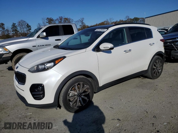 2018 Kia Sportage EX with VIN KNDPN3AC6J7421403, listed as a Copart auction lot 82428954 with 129,280 mi miles and Salvage Title. Bid and sale history available at DreamBid. Image 1.