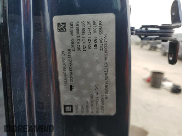 2019 Chevrolet Silverado 1500 with VIN 1GCPWFEDXKZ161658, listed as a Copart auction lot 51534115 with Not Provided miles and Salvage Title. Bid and sale history available at DreamBid. Image 12.