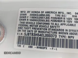 2014 Acura RDX Technology with VIN 5J8TB3H54EL000373, listed as a IAAI auction lot 41714923 with 184,020 mi miles and . Bid and sale history available at DreamBid. Image 9.