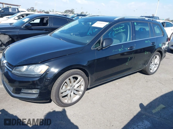 2015 Volkswagen Golf SportWagen TDI S with VIN 3VWCA7AU3FM500306, listed as a IAAI auction lot 41555391 with 187,142 mi miles. Bid and sale history available at carsss.com. Image 2.