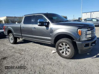 2017 Ford F-350 Platinum with VIN 1FT8W3BT2HEF16434, listed as a Copart auction lot 47240165 with 99,219 mi miles and Salvage Title. Bid and sale history available at DreamBid. Image 4.