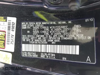 2013 Toyota Sienna L with VIN 5TDZK3DC1DS395994, listed as a IAAI auction lot 41759212 with 163,898 mi miles. Bid and sale history available at carsss.com. Image 9.