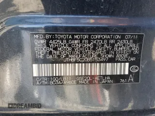 2011 Lexus IS 250 with VIN JTHBF5C20B5153497, listed as a Copart auction lot 49836015 with Not Provided miles and Salvage Title. Bid and sale history available at DreamBid. Image 14.