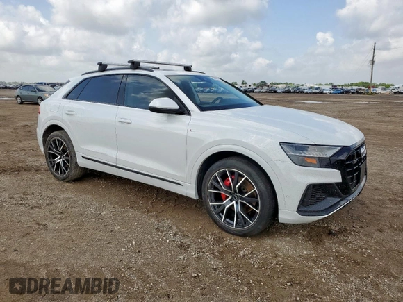 2019 Audi Q8 Prestige with VIN WA1FVAF18KD039734, listed as a Copart auction lot 63831345 with 35,374 mi miles and Salvage title. Bid and sale history available at DreamBid. Image 4.