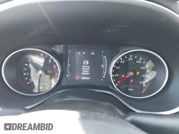 2020 Jeep Compass Latitude with VIN 3C4NJDBB0LT145359, listed as a IAAI auction lot 41747803 with 53,643 mi miles. Bid and sale history available at carsss.com. Image 7.