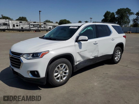 2020 Chevrolet Traverse LT Cloth z VIN 1GNEVGKW2LJ289356, wystawiony jako Copart lot #57358875 z przebiegiem 46 847 mil mil oraz Szkoda całkowita • Salvage title. Historia ofert i sprzedaży dostępna na DreamBid. Obrazek 1.