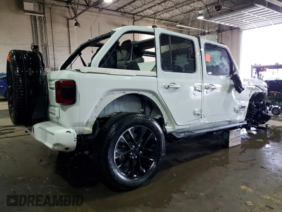 2021 Jeep Wrangler Unlimited Sahara High Altitude with VIN 1C4HJXEN7MW651514, listed as a Copart auction lot 83654114 with Not provided miles and Salvage title. Bid and sale history available at DreamBid. Image 3.