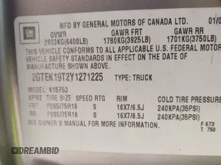 2000 GMC Sierra 1500 SLE with VIN 2GTEK19T2Y1271225, listed as a IAAI auction lot 41810298 with 223,957 mi miles and . Bid and sale history available at DreamBid. Image 9.