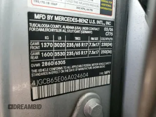 2006 Mercedes-Benz R 3.5L with VIN 4JGCB65E06A024604, listed as a Copart auction lot 78058994 with 197,533 mi miles and Salvage Title. Bid and sale history available at carsss.com. Image 13.