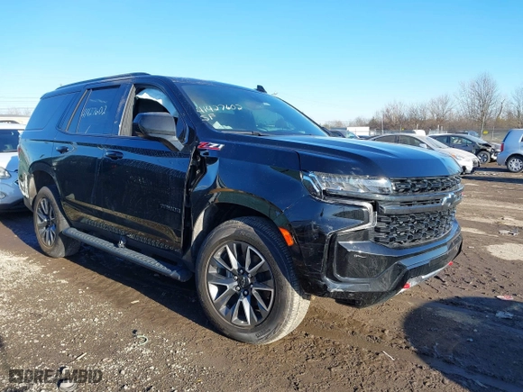 2021 Chevrolet Tahoe Z71 with VIN 1GNSKPKD1MR460353, listed as a IAAI auction lot 41427602 with 56,635 mi miles. Bid and sale history available at carsss.com. Image 1.