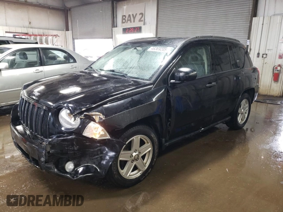 2007 Jeep Compass Sport with VIN 1J8FF47W87D389993, listed as a Copart auction lot 46369205 with 100,740 mi miles and Salvage Title. Bid and sale history available at carsss.com. Image 1.