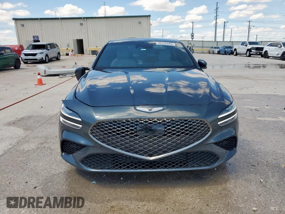 2023 Genesis G70 2.0T with VIN KMTG34TA7PU133747, listed as a Copart auction lot 56338345 with 27,190 mi miles and Salvage title. Bid and sale history available at DreamBid. Image 5.