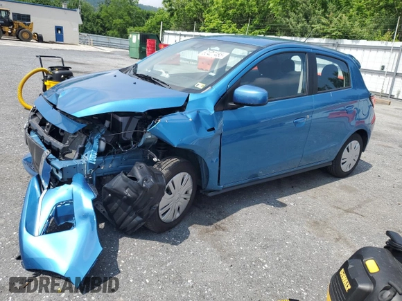 2024 Mitsubishi Mirage ES z VIN ML32AUHJ8RH017169, wystawiony jako Copart lot #60427485 z przebiegiem 9 272 mil mil oraz Nie do naprawy • Non repairable. Historia ofert i sprzedaży dostępna na DreamBid. Obrazek 1.
