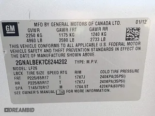 2012 Chevrolet Equinox LS with VIN 2GNALBEK7C6244202, listed as a IAAI auction lot 41307730 with 132,516 mi miles. Bid and sale history available at carsss.com. Image 9.