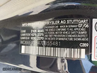 2007 Mercedes-Benz C-Class 3.0L Luxury with VIN WDBRF92H47F855481, listed as a IAAI auction lot 42079994 with 143,427 mi miles. Bid and sale history available at carsss.com. Image 9.