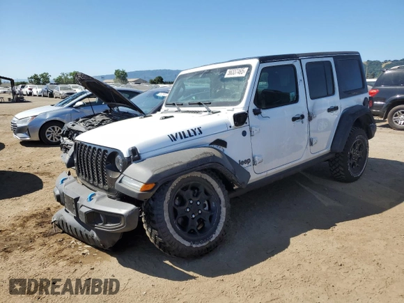 2023 Jeep Wrangler с VIN 1C4JJXN65PW651137, выставлен на аукционе Copart как лот 56337465 с пробегом 22 349 миль миль и Списание • Salvage title. История ставок и продаж доступна на DreamBid. Изображение 1.