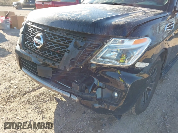 2019 Nissan Armada Platinum with VIN JN8AY2NE7K9758062, listed as a IAAI auction lot 41752480 with 122,252 mi miles. Bid and sale history available at carsss.com. Image 6.