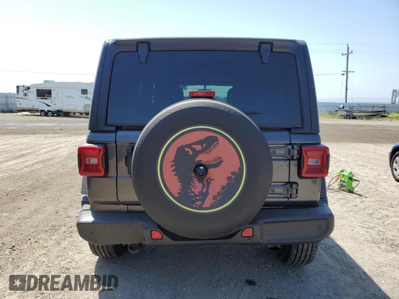 2021 Jeep Wrangler Unlimited Sport S with VIN 1C4HJXDNXMW795690, listed as a Copart auction lot 54250015 with 23,175 mi miles and Salvage title. Bid and sale history available at DreamBid. Image 6.