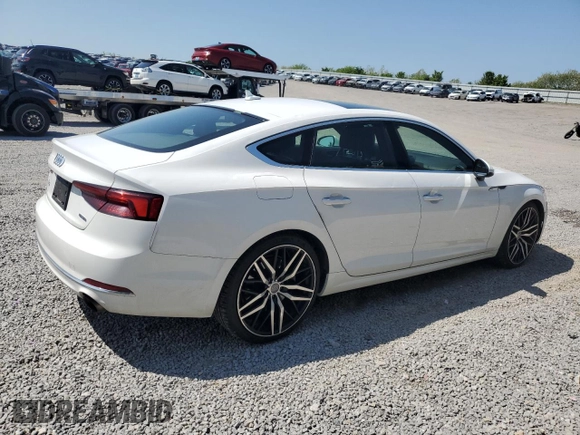 2019 Audi A5 Sportback Premium with VIN WAUANCF58KA063917, listed as a Copart auction lot 54662925 with 120,545 mi miles and Salvage title. Bid and sale history available at DreamBid. Image 3.