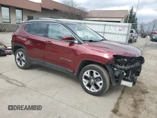 2021 Jeep Compass Limited with VIN 3C4NJDCBXMT537779, listed as a Copart auction lot 50303925 with 27,913 mi miles and Non Repairable. Bid and sale history available at DreamBid. Image 4.