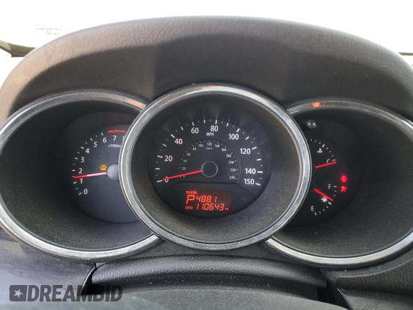 2012 Kia Sorento LX with VIN 5XYKT3A15CG288024, listed as a Copart auction lot 48458575 with 110,643 mi miles and Salvage Title. Bid and sale history available at carsss.com. Image 9.