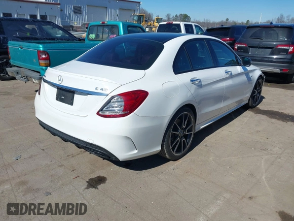 2018 Mercedes-Benz C 43 AMG with VIN 55SWF6EB4JU238408, listed as a IAAI auction lot 41630851 with 116,235 mi miles and . Bid and sale history available at carsss.com. Image 4.