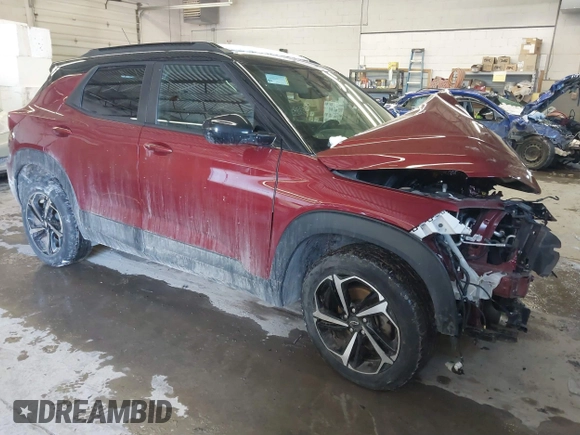 2022 Chevrolet TrailBlazer RS with VIN KL79MUSLXNB123341, listed as a IAAI auction lot 41368582 with 59,986 mi miles. Bid and sale history available at carsss.com. Image 1.