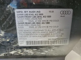 2021 Audi SQ5 Premium Plus with VIN WA1B4AFY3M2022417, listed as a Copart auction lot 40376364 with 37,831 mi miles and . Bid and sale history available at DreamBid. Image 15.