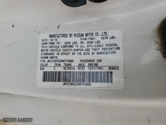2013 Infiniti G37 Convertible with VIN JN1CV6FE5DM770880, listed as a Copart auction lot 43621515 with 101,628 mi miles and Salvage Title. Bid and sale history available at carsss.com. Image 14.