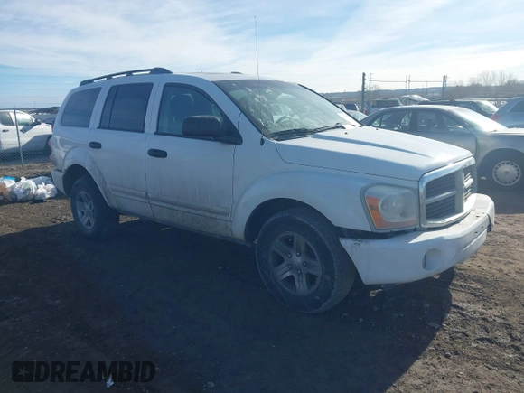 2005 Dodge Durango Limited with VIN 1D4HB58D05F582237, listed as a IAAI auction lot 41668155 with 326,485 mi miles and . Bid and sale history available at DreamBid. Image 1.