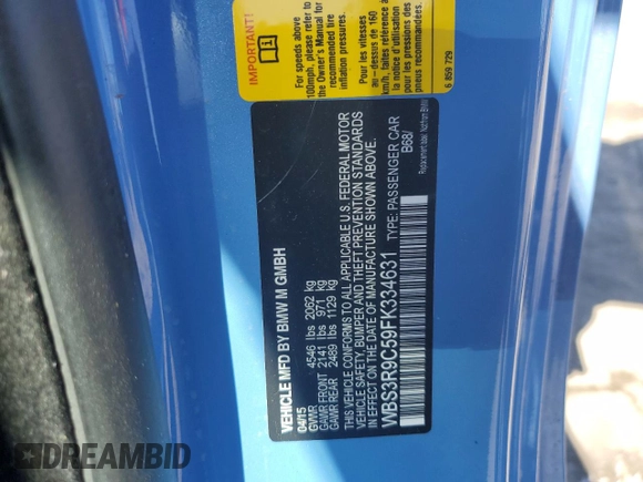 2015 BMW M4 с VIN WBS3R9C59FK334631, выставлен на аукционе Copart как лот 47614745 с пробегом 152 896 миль миль и Списание • Salvage title. История ставок и продаж доступна на DreamBid. Изображение 14.